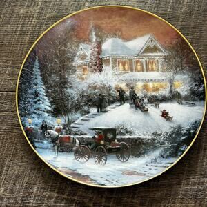 ALL FRIENDS ARE WELCOME , by Thomas Kinkade, Bradford Exch., Decorative Plate